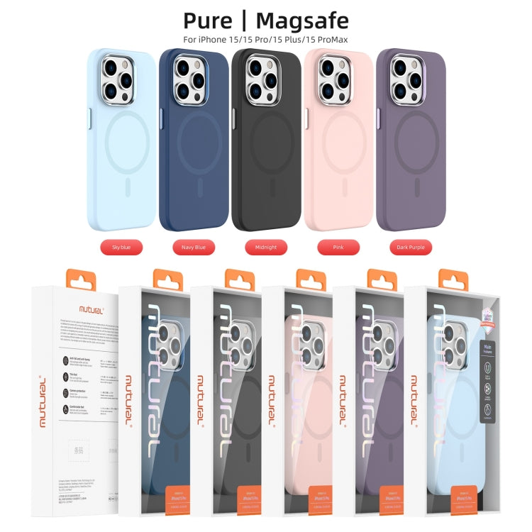 For iPhone 15 Pro Mutural Karen Series Liquid Silicone Magsafe Phone Case(Pink)