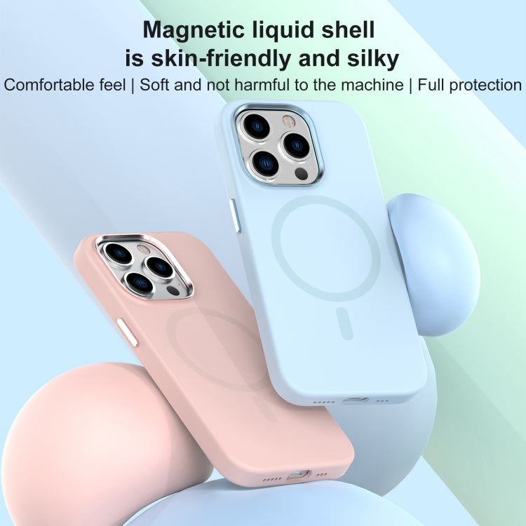 For iPhone 15 Pro Mutural Karen Series Liquid Silicone Magsafe Phone Case(Pink)