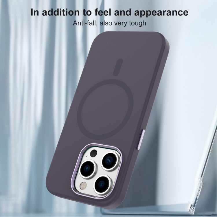 For iPhone 15 Pro Mutural Karen Series Liquid Silicone Magsafe Phone Case(Pink)