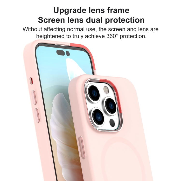 For iPhone 15 Pro Mutural Karen Series Liquid Silicone Magsafe Phone Case(Pink)