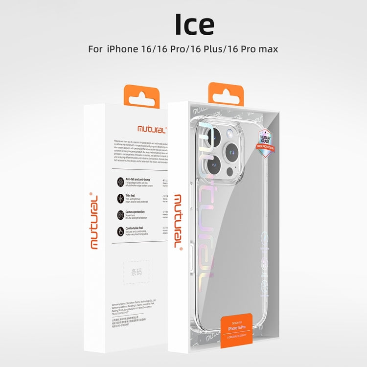 For iPhone 16 Pro Max Mutural Ice Series TPU Phone Case(Transparent)