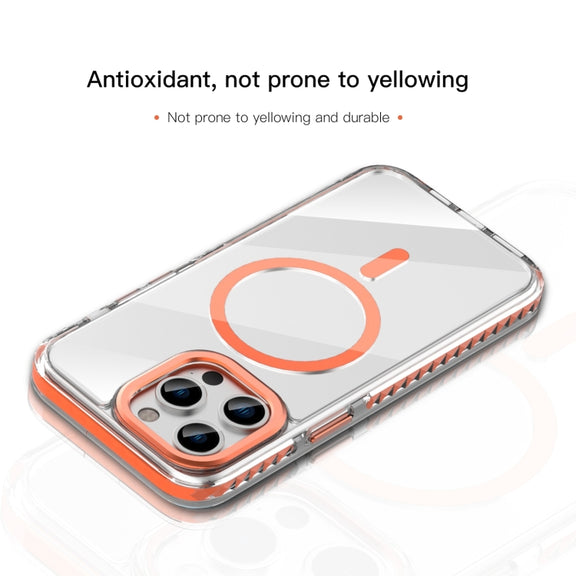 For iPhone 15 Pro Mutural Cushion Series MagSafe Magnetic Phone Case(Black)