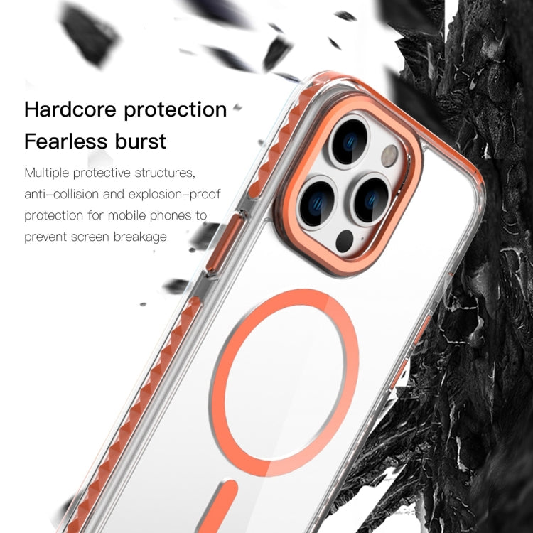 For iPhone 15 Pro Max Mutural Cushion Series MagSafe Magnetic Phone Case(Purple)