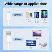 USB to 8 Pin Fast Charging Data Cable, Length: 1m