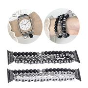 For Apple Watch Series 6 44mm Skull Beaded Watch Band(White)