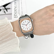 For Apple Watch Series 6 44mm Skull Beaded Watch Band(White)