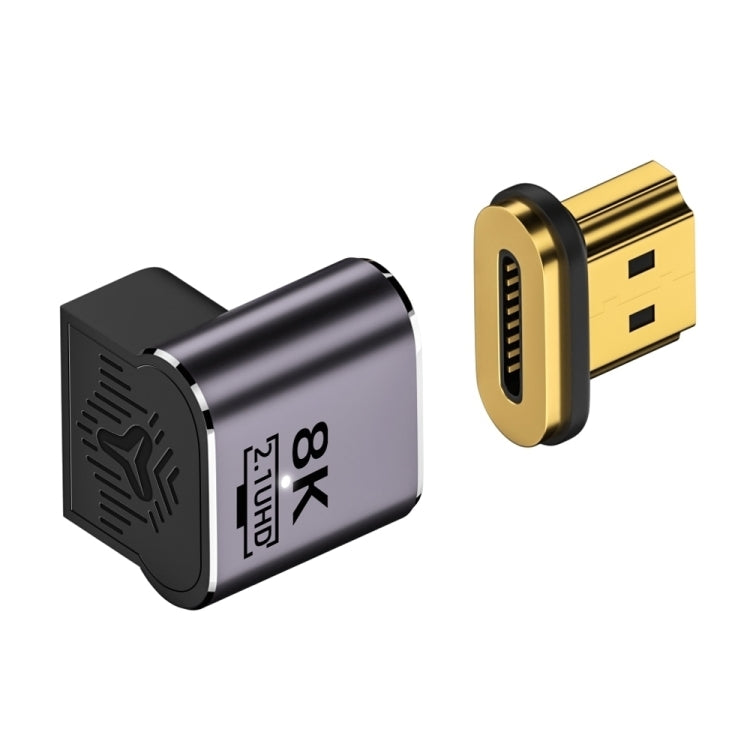 8K 60Hz HDTV to HDTV Magnetic Adapter, 3D Curved Female Vertical Reverse Side