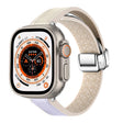 For Apple Watch Ultra 49mm Magnetic Folding Leather Silicone Watch Band(Starlight Purple) - free shipping - PMC TechLife - Order now!