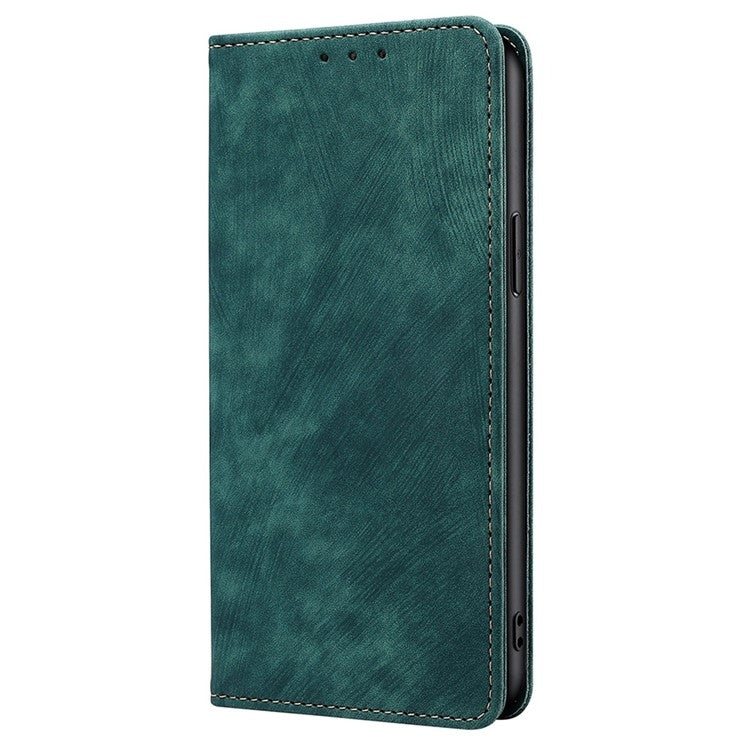 For Motorola Edge 5G 2024 RFID Anti-theft Brush Magnetic Leather Phone Case(Green)
