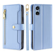 For Sony Xperia 5 V Lite Sheep Texture Cross-body Zipper Wallet Leather Phone Case(Blue) - Sony Cases by PMC TechLife | Online Shopping South Africa | PMC TechLife | Buy Now Pay Later Mobicred