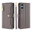 For Sony Xperia 5 V Lite Sheep Texture Cross-body Zipper Wallet Leather Phone Case(Grey) - Sony Cases by PMC TechLife | Online Shopping South Africa | PMC TechLife | Buy Now Pay Later Mobicred