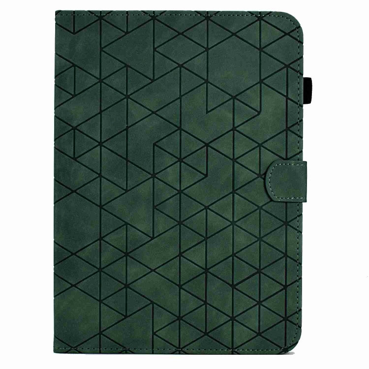 For Lenovo Tab M9 Rhombus TPU Smart Leather Tablet Case(Green)