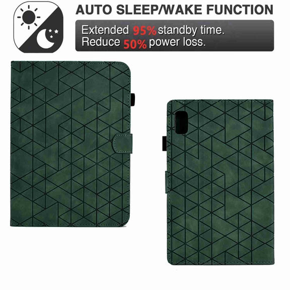 For Lenovo Tab M9 Rhombus TPU Smart Leather Tablet Case(Green)