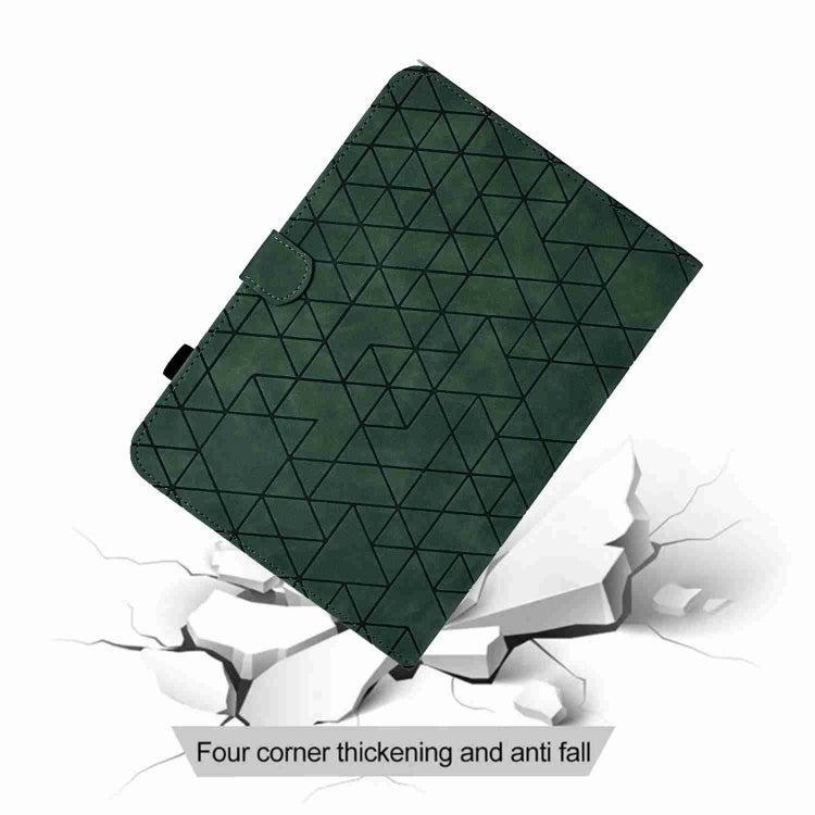 For Lenovo Tab M9 Rhombus TPU Smart Leather Tablet Case(Green)