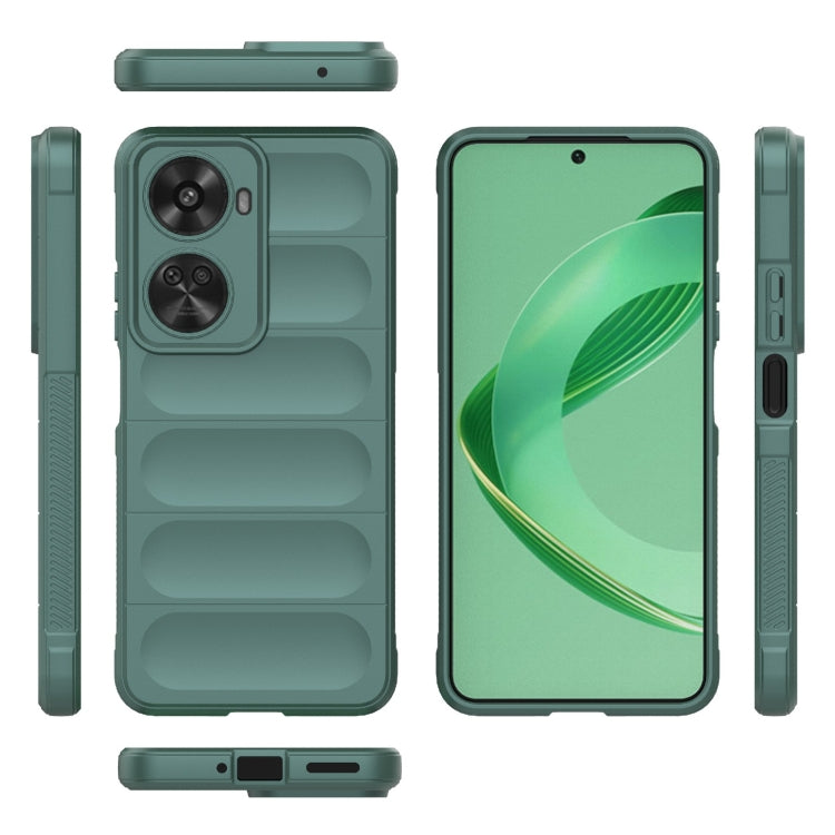 For Huawei nova 11 SE Magic Shield TPU + Flannel Phone Case(Dark Green)