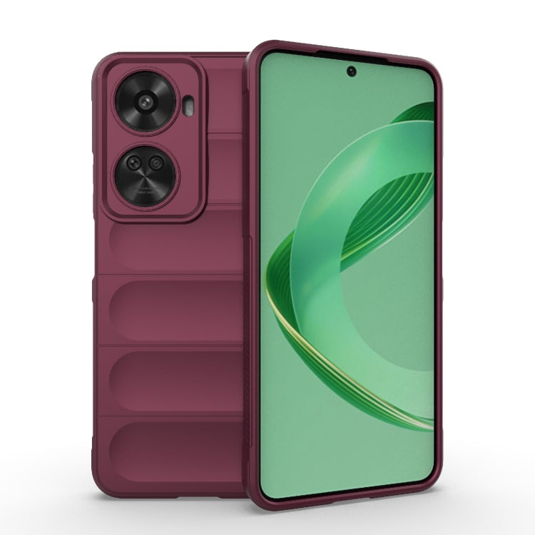 For Huawei nova 11 SE Magic Shield TPU + Flannel Phone Case(Wine Red)
