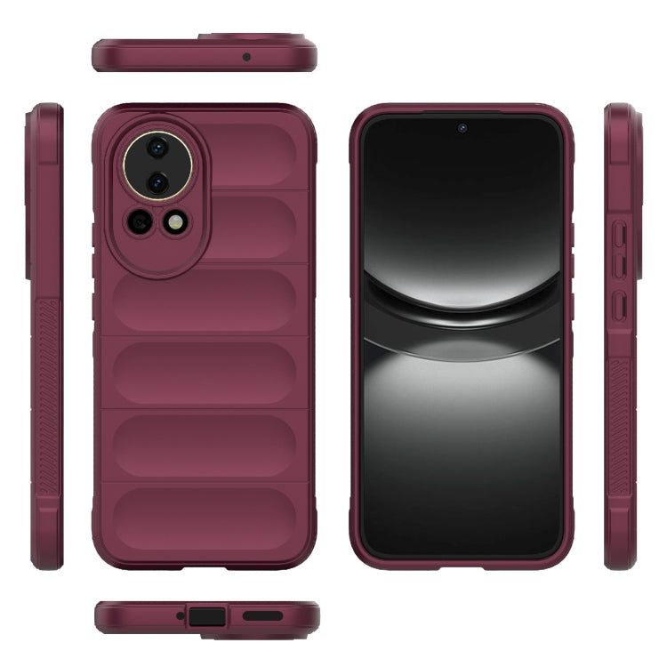 For Huawei nova 12 5G Magic Shield TPU + Flannel Phone Case(Wine Red)