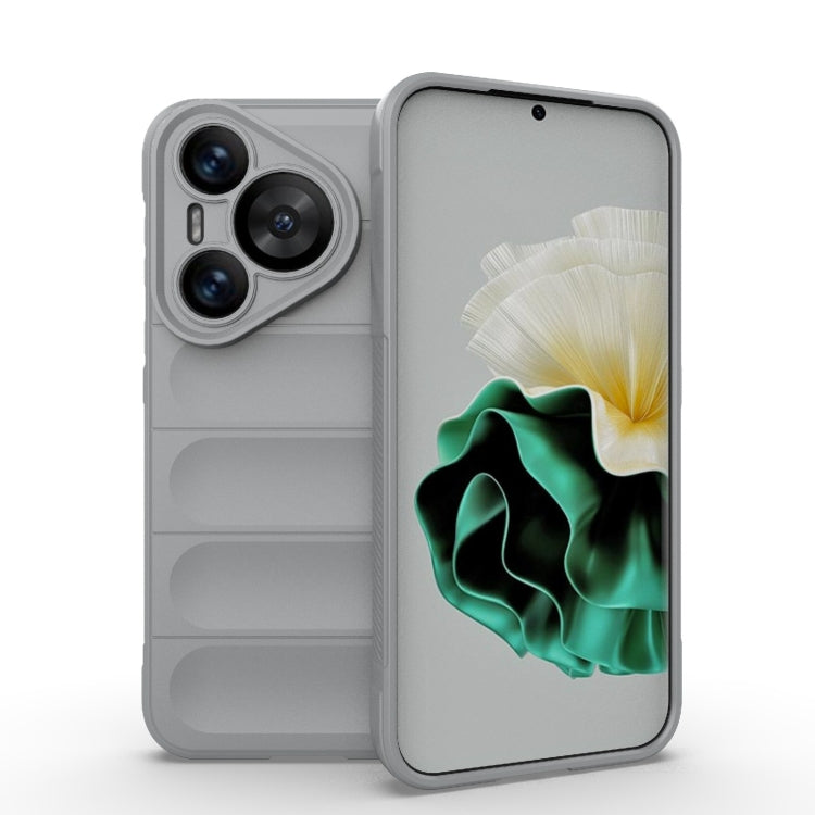 For Huawei Pura 70 Magic Shield TPU + Flannel Phone Case(Grey)