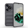 For Huawei Pura 70 Magic Shield TPU + Flannel Phone Case(Dark Grey) - Huawei Cases by PMC TechLife | Online Shopping South Africa | PMC TechLife | Buy Now Pay Later Mobicred