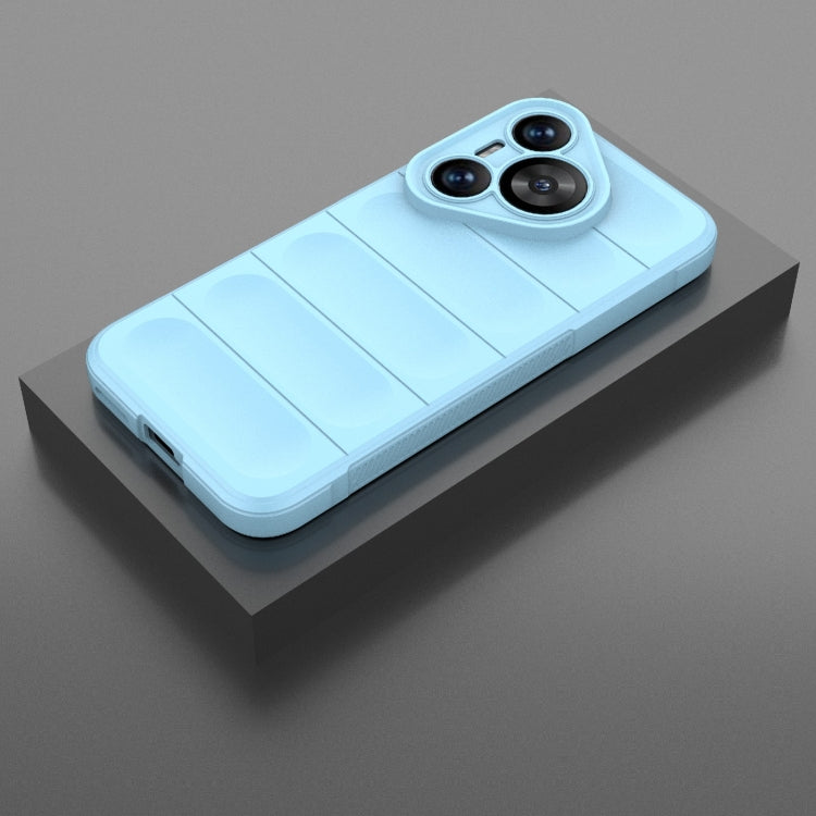 For Huawei Pura 70 Magic Shield TPU + Flannel Phone Case(Light Blue)