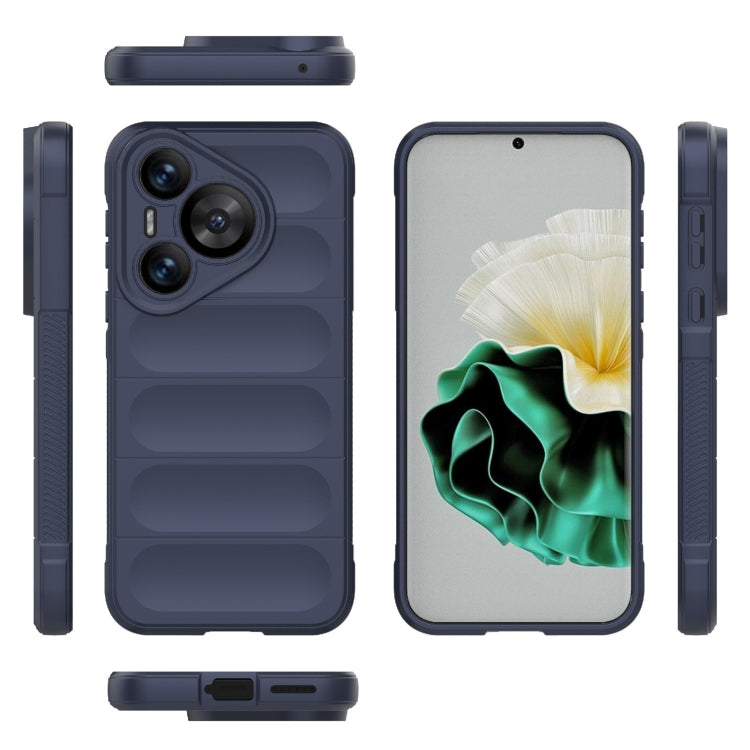 For Huawei Pura 70 Magic Shield TPU + Flannel Phone Case(Dark Blue)