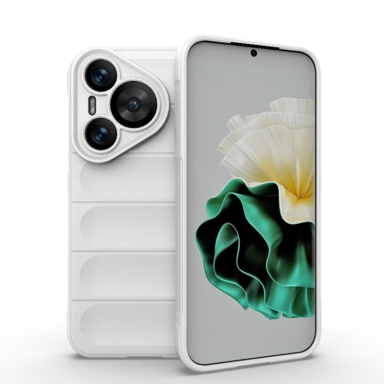 For Huawei Pura 70 Magic Shield TPU + Flannel Phone Case(White)