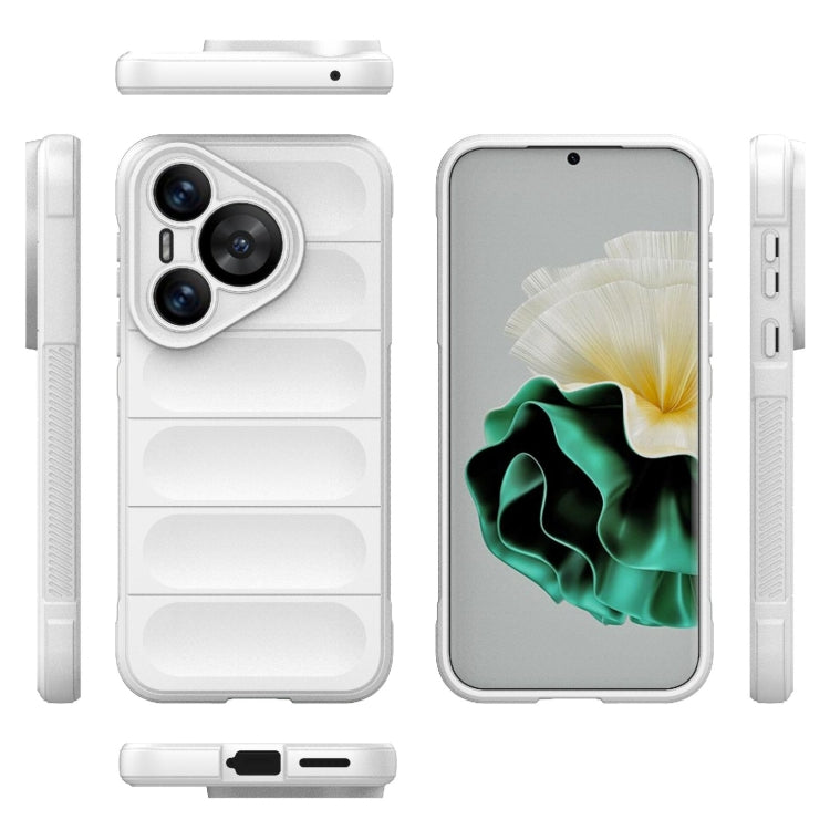 For Huawei Pura 70 Magic Shield TPU + Flannel Phone Case(White)