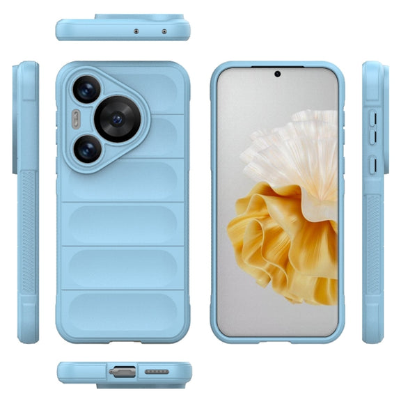 For Huawei Pura 70 Pro / 70 Pro+ Magic Shield TPU + Flannel Phone Case(Light Blue)