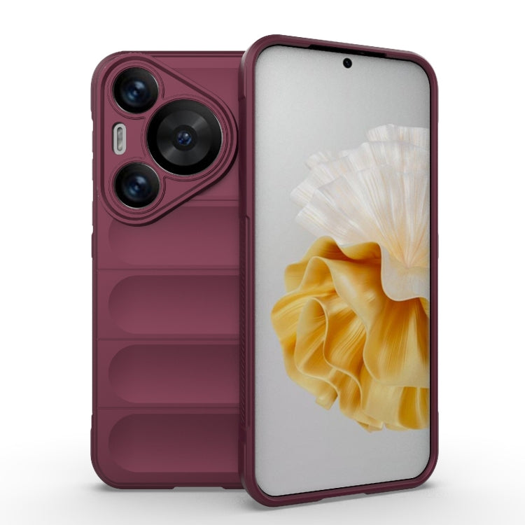 For Huawei Pura 70 Pro / 70 Pro+ Magic Shield TPU + Flannel Phone Case(Wine Red)