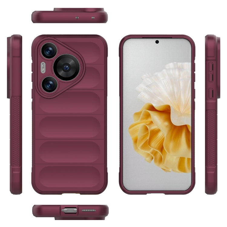 For Huawei Pura 70 Pro / 70 Pro+ Magic Shield TPU + Flannel Phone Case(Wine Red)