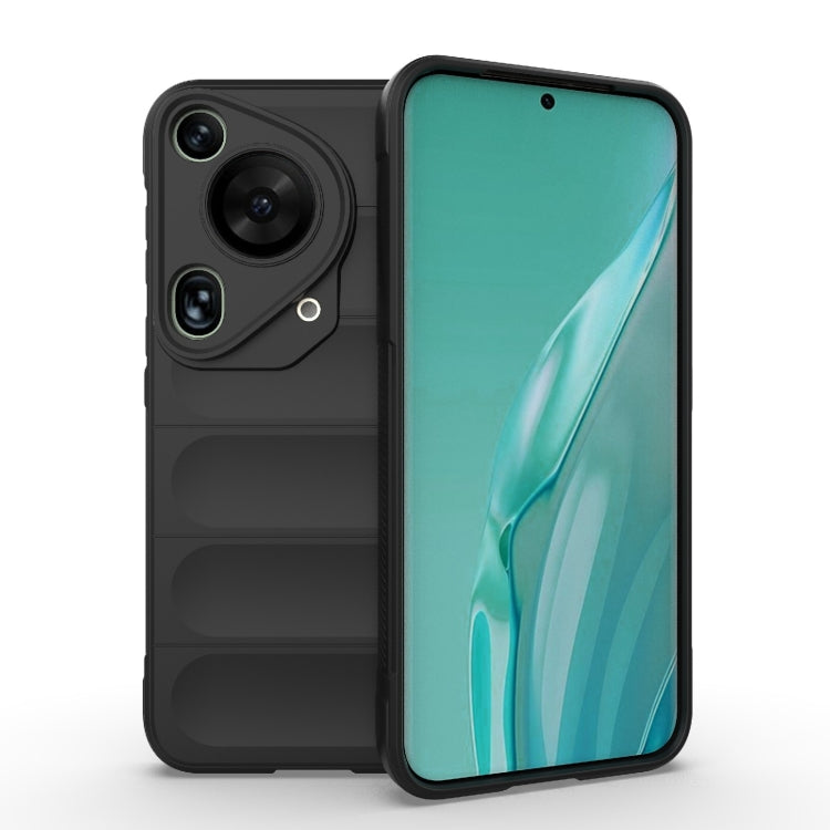 For Huawei Pura 70 Ultra Magic Shield TPU + Flannel Phone Case(Black)