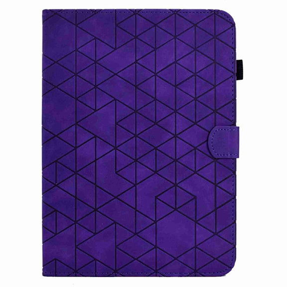 For Samsung Galaxy Tab S9 Rhombus TPU Smart Leather Tablet Case(Purple)