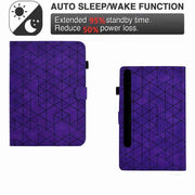 For Samsung Galaxy Tab S9 Rhombus TPU Smart Leather Tablet Case(Purple)