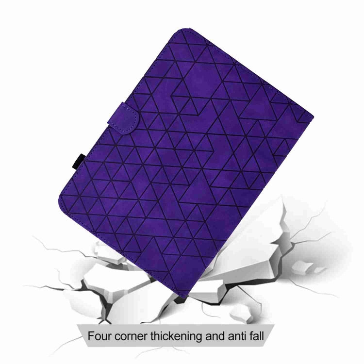 For Samsung Galaxy Tab S9 Rhombus TPU Smart Leather Tablet Case(Purple)