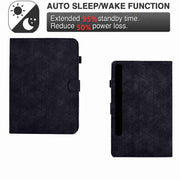 For Samsung Galaxy Tab S9 Rhombus TPU Smart Leather Tablet Case(Black)