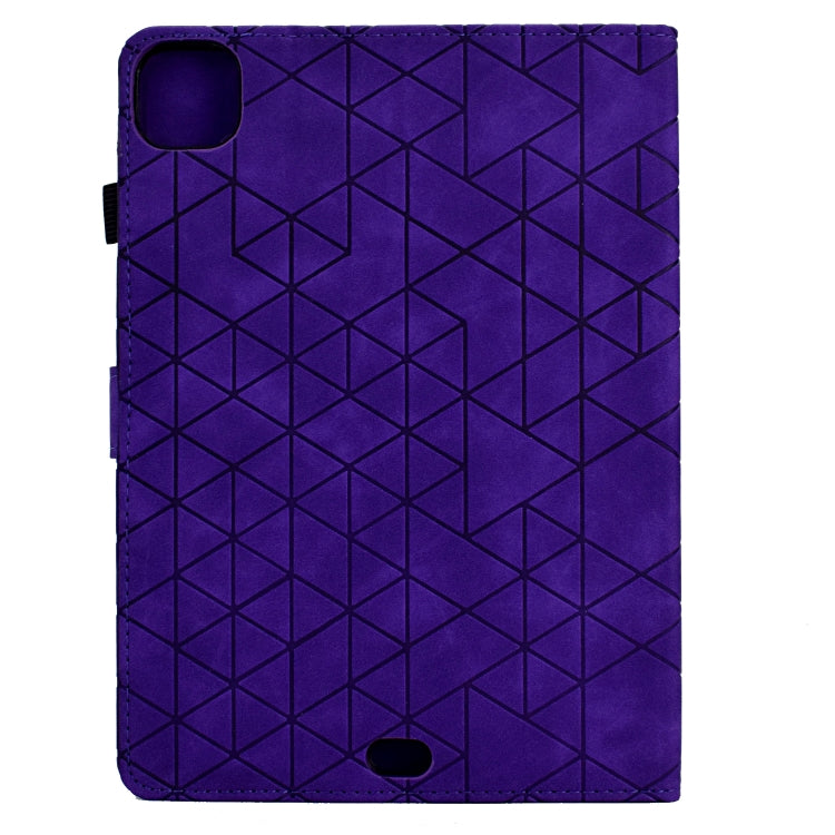 For iPad Pro 11 2024 Rhombus TPU Smart Leather Tablet Case(Purple)