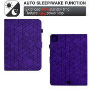 For iPad Pro 11 2024 Rhombus TPU Smart Leather Tablet Case(Purple)