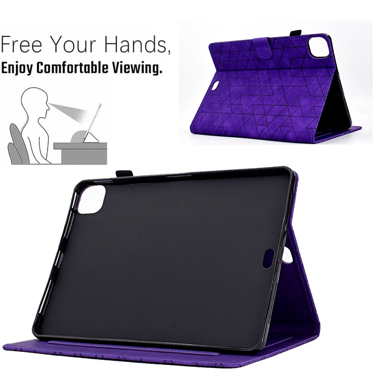 For iPad Pro 11 2024 Rhombus TPU Smart Leather Tablet Case(Purple)