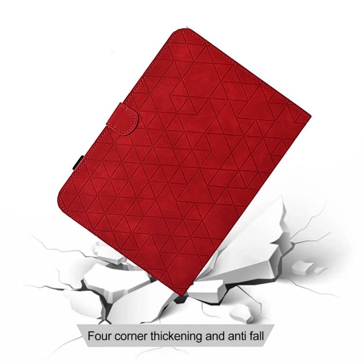 For iPad Pro 11 2024 Rhombus TPU Smart Leather Tablet Case(Red)