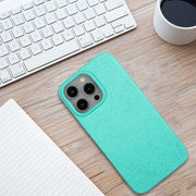 For iPhone 15 Pro Max Wheat MagSafe Magnetic Straw Material + TPU Phone Case(Green)