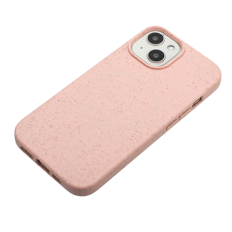 For iPhone 15 Plus Wheat MagSafe Magnetic Straw Material + TPU Phone Case(Pink)