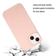 For iPhone 15 Plus Wheat MagSafe Magnetic Straw Material + TPU Phone Case(Pink)