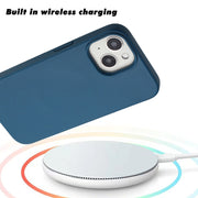 For iPhone 14 Wheat MagSafe Magnetic Straw Material + TPU Phone Case(Blue)