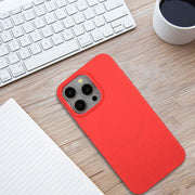 For iPhone 14 Pro Wheat MagSafe Magnetic Straw Material + TPU Phone Case(Red)