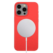 For iPhone 14 Pro Max Wheat MagSafe Magnetic Straw Material + TPU Phone Case(Red)