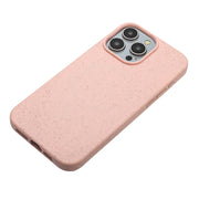 For iPhone 14 Pro Max Wheat MagSafe Magnetic Straw Material + TPU Phone Case(Pink)