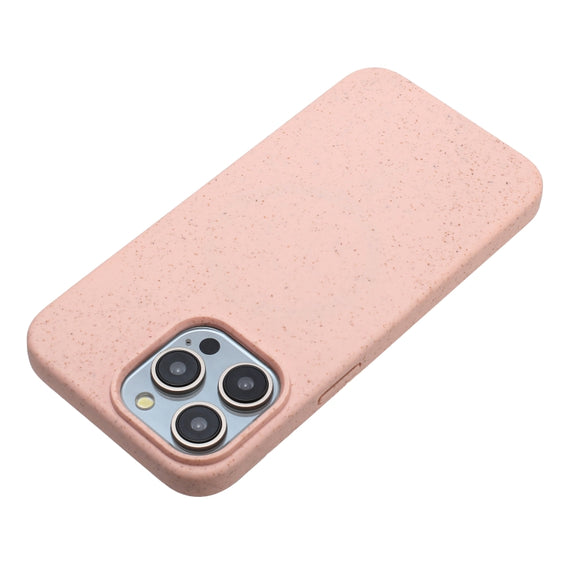 For iPhone 14 Pro Max Wheat MagSafe Magnetic Straw Material + TPU Phone Case(Pink)