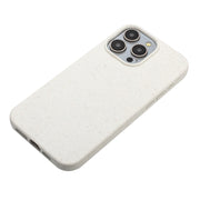 For iPhone 13 Pro Max Wheat MagSafe Magnetic Straw Material + TPU Phone Case(White)