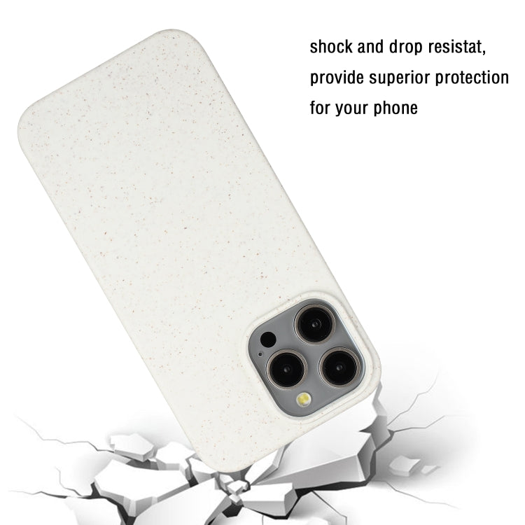 For iPhone 13 Pro Max Wheat MagSafe Magnetic Straw Material + TPU Phone Case(White)