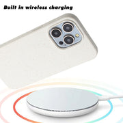 For iPhone 13 Pro Max Wheat MagSafe Magnetic Straw Material + TPU Phone Case(White)